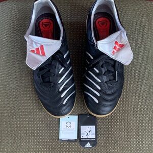 Women’s Adidas  Black and Silver Athletic Soccer Shoes